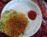 A picture of step 5 of Sooji Ka Cheela.