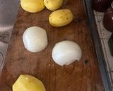 A picture of step 1 of Onion and Potato Tarte Tatin.