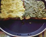 A picture of step 3 of Spinch layer moong daal sandwhich.