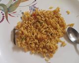 A picture of step 5 of Uggani/ puffed rice upma.