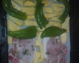 Foto del paso 2 de la receta: Chuletas de lomo con pimientos y patatas fritas al horno