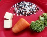 Foto langkah ke 1 dari resep Mix Rice, brocoli, carrot, cheesse (MP-ASI 6m).