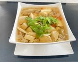 A picture of step 2 of Steam Golden Needle Mushroom with Egg Tofu.