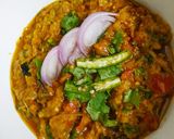 A picture of step 7 of Begun ka bharta.