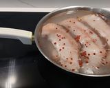 Foto del paso 2 de la receta: Tintorera Infusiónada al Anís sobre cama de pimientos de piquillo, Mayonesa de Olivas y Torreznos
