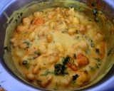 A picture of step 9 of Fulori Kadhi (UP style Pakoda Kadhi).