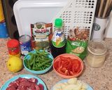 A picture of step 1 of Citrus beef curry.
