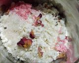 A picture of step 2 of Chenna balls in rose milk sauce.