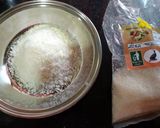 A picture of step 2 of Instant Haladipatra Pitha (pitha with turmeric leaf).