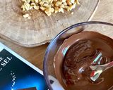 A picture of step 3 of Vegan Stuffed Dates with Peanut Butter and Dark Chocolate with Sea Salt.