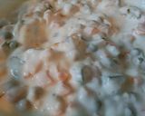 A picture of step 4 of Pea potatoes and yogurt appetizer.