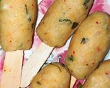 A picture of step 6 of Semolina pop sticks.