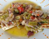 Foto del paso 9 de la receta: Llampuga o Pez Limón, en salsa de verduras mediterráneas