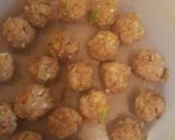 A picture of step 1 of Cajun chicken meatballs with kale & collard green a brown rice.