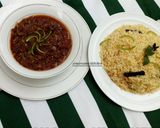 A picture of step 15 of Nigerian carrot fried rice with minced meat soup.