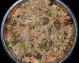 A picture of step 3 of Mutton fried rice.