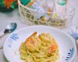 Hình bước làm 4 của món Mì Ý Tôm Sốt Kem Phômai Bơ