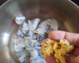 A picture of step 2 of Prawns Coconut Recipe Prawns Thengakoth Coconut slices ularth.