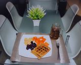 Foto del paso 1 de la receta: Wafles de avena con linaza
