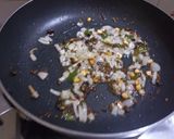A picture of step 1 of Mysore bhaji dosa.