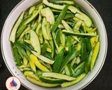A picture of step 1 of Parval sabzi (Pointed Gourd Sabzi).