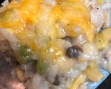 A picture of step 3 of Chicken and rice casserole, aka leftovers.