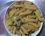 Hình bước làm 6 của món Nui ống xài thịt bằm hành tây