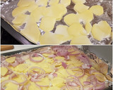 Foto del paso 3 de la receta: Corvina al horno con lecho de patatas y cebolla