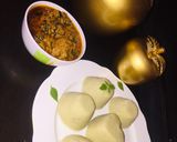 A picture of step 8 of Pounded yam and egusi soup.