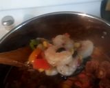 A picture of step 1 of Gumbo with shrimp and sausage/bangers. 🙂.