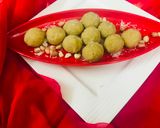 A picture of step 3 of Peanut laddu.
