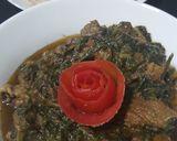 A picture of step 4 of Palak gosht.