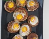 Foto del paso 4 de la receta: Champiñones🍄 rellenos de jamón y huevo de codorniz🍳