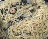 A picture of step 14 of Buttery shrimp scampi in a white wine sauce over angel hair pasta#mycookbook.