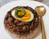 Foto langkah ke 8 dari resep Nasi Tim Ayam Jamur.