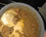 A picture of step 2 of Egusi soup with Ram and Chicken Broth.