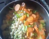 A picture of step 1 of Veggie chicken irish with boiled egg.