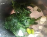 A picture of step 1 of Palak dahi curry.
