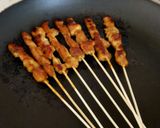 A picture of step 4 of Chicken Satay (Sate Ayam) with Peanut Sauce.