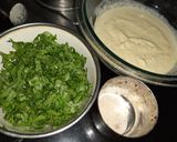 A picture of step 3 of Moong daal palak chilla.
