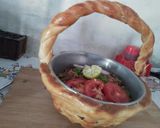 A picture of step 2 of Qeema do payaza In Baked Basket.