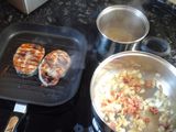 Rodajas de bonito con nata y jamón