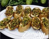 A picture of step 2 of Zucchini Garlic Bread.