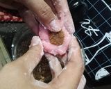 Foto langkah ke 4 dari resep Mochi isi kacang topping kacang aroma chocopandan.