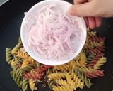 A picture of step 4 of TRI Color pasta.