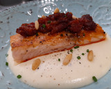 Foto del paso 7 de la receta: Salmón a la plancha con salsa de sobrasada y cremoso de patata