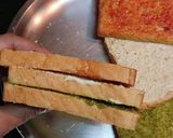 A picture of step 3 of Three Layer Sandwich Bread Pakoda.