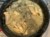 Pavo cremoso de champiñones con papitas a la mantequilla apto APLV AAM