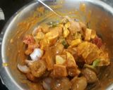 A picture of step 1 of Tandoori paneer mushrooms.
