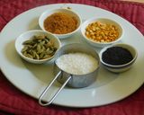 A picture of step 1 of Puran Kozhukattai with Channa, Jaggery, and Coconut Filling.